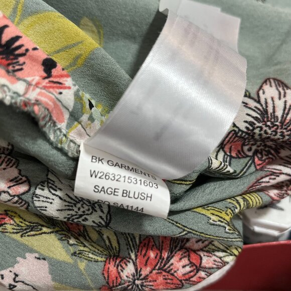 B.O.G. Collective Floral Sage Green Mini Floral Sundress Size Medium - Picture 8 of 9